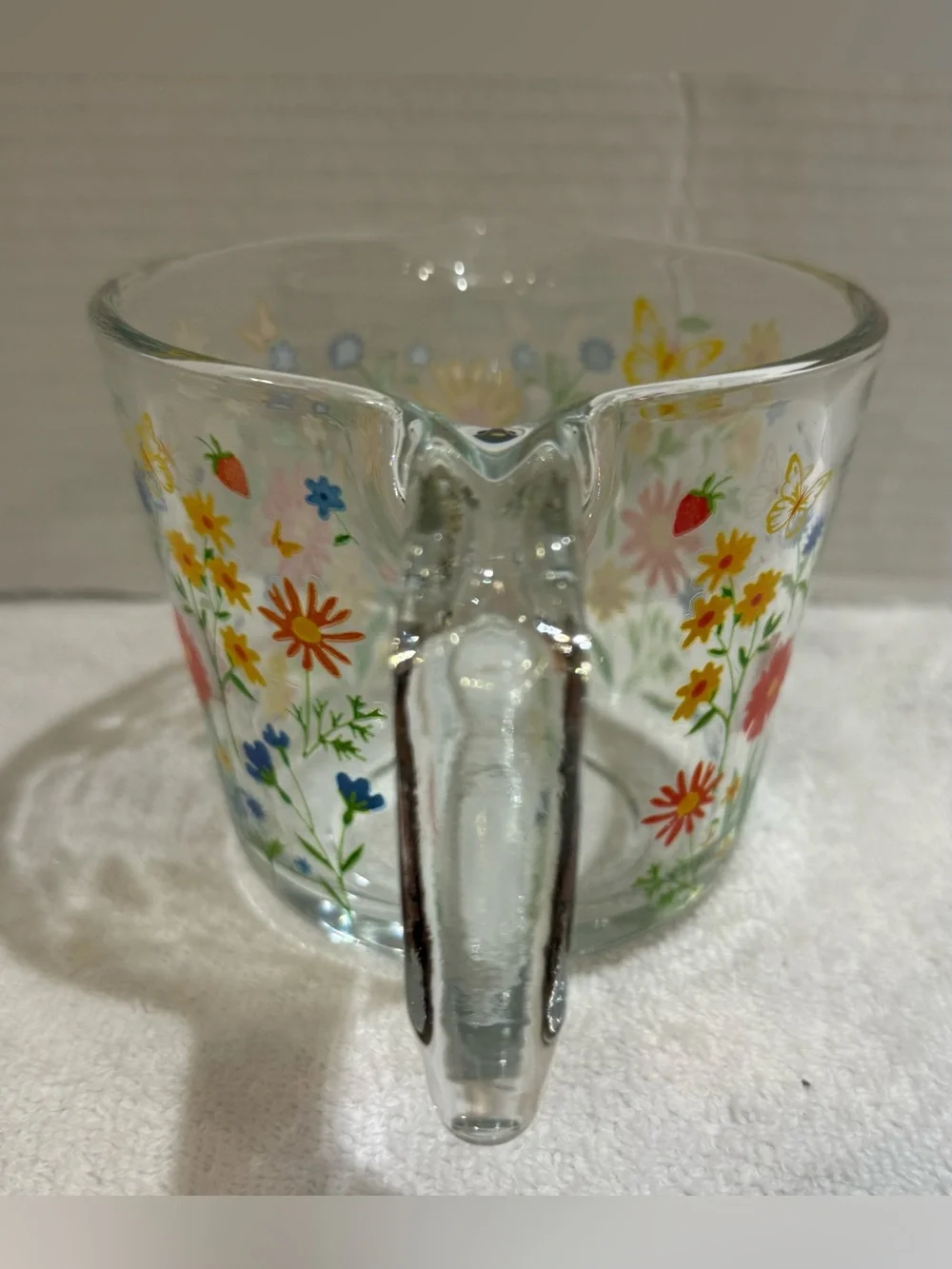 Dolly Parton 2 Cup Glass Measuring Cup Wildflower Butterfly Dishwasher Safe New